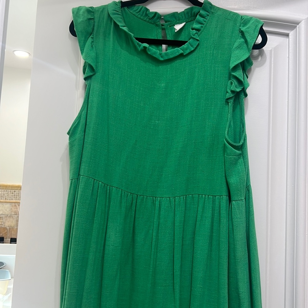 Green Melrose, and market linen dress